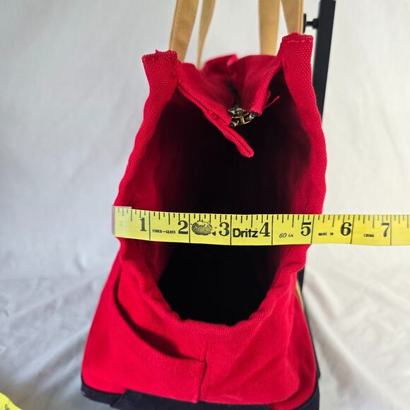 Love Thy Beast Pet Carrying Tote Medium Red & Blue & Tan - Picture 15 of 16